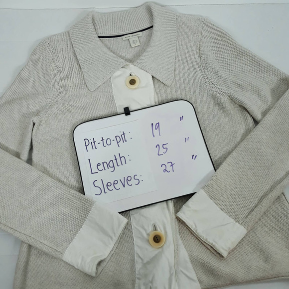 White + Warren Big Buttons Knit Sweater Cardigan - Picture 3 of 7